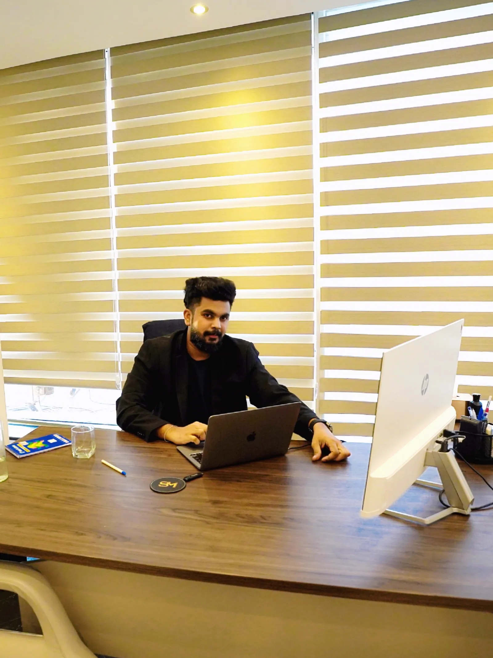 Akash at work in the office
